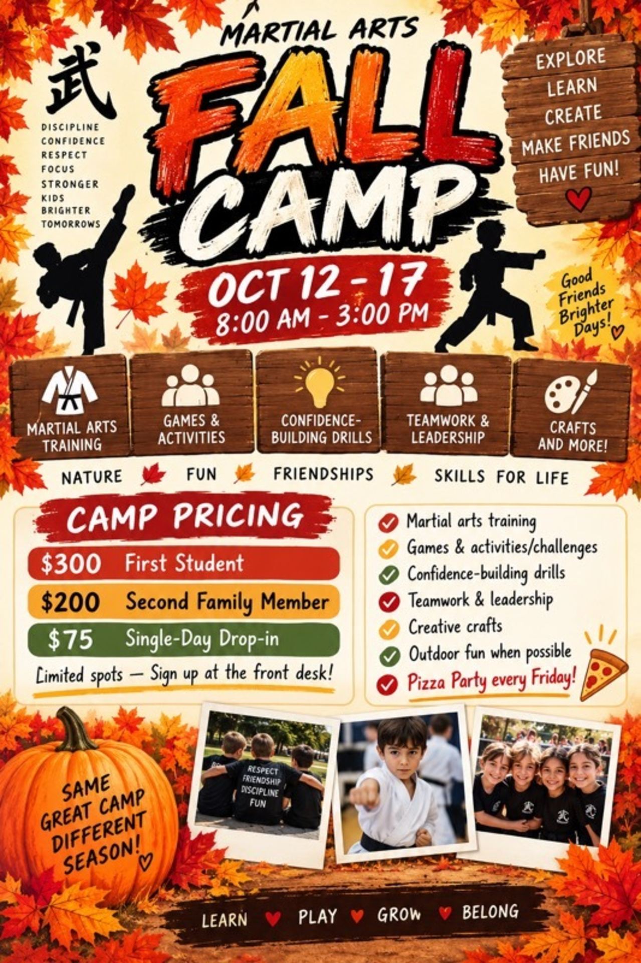 Special Events: Fall Camp &amp; Winter Camp at Koclanis Martial Arts!